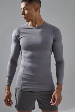 Man Active Base Layer Long Sleeve T-shirt | UK^boohooMAN Hot