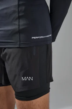 Man Active Base Layer Long Sleeve T-shirt | UK^boohooMAN New