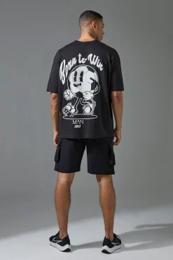 Man Active Born To Win Football Oversized T-shirt | UK^boohooMAN