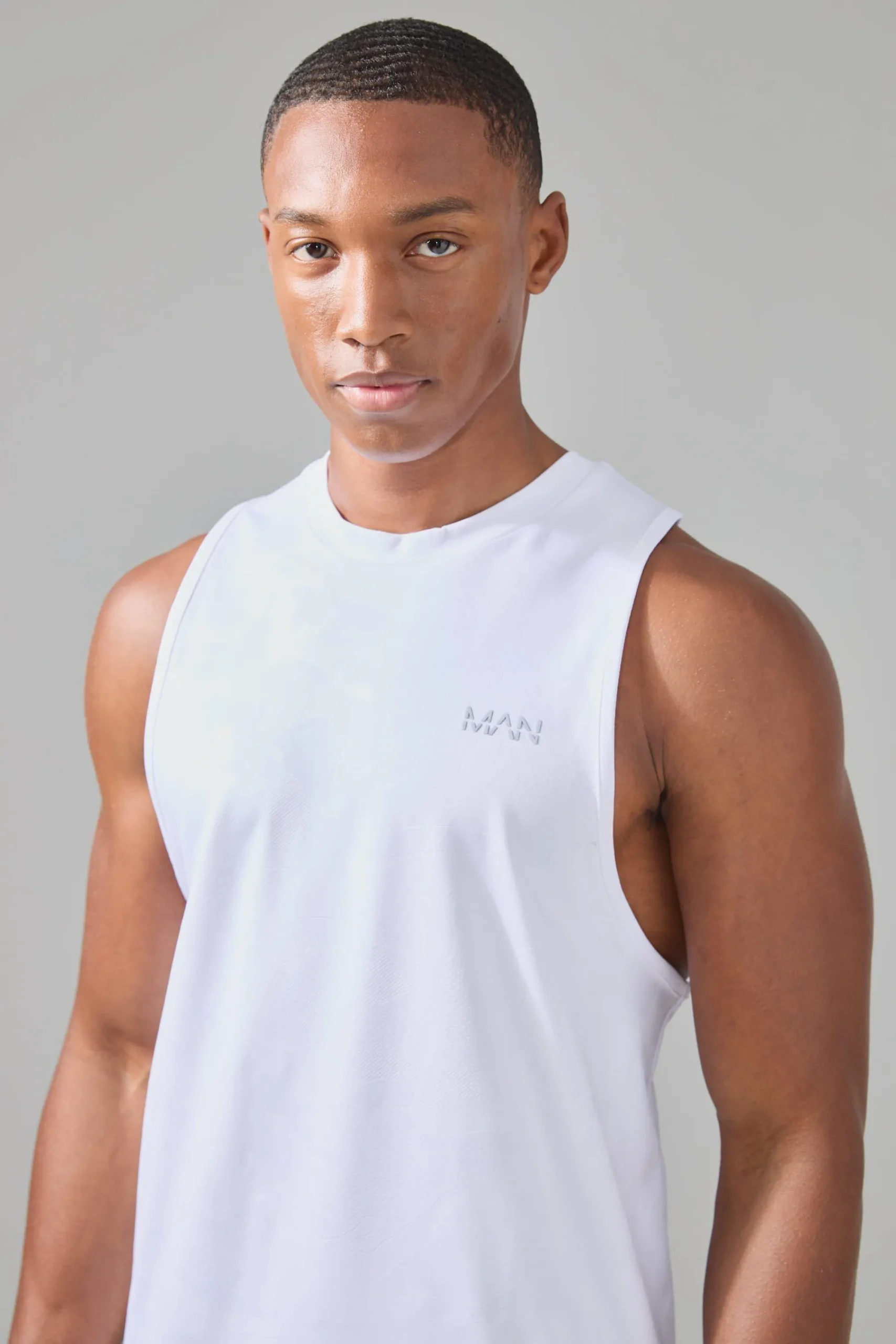 Man Active Camo Performance Reg Fit Tank | UK^boohooMAN Clearance