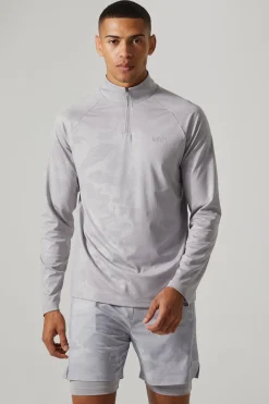 boohooMAN Man Active Camo Print Regular Fit 1/4 Zip Top | UK| Hoodies & Sweatshirts
