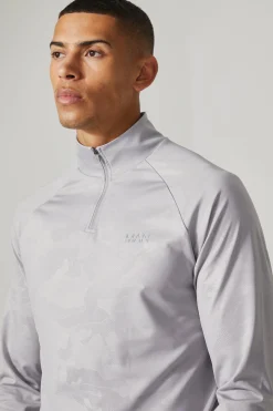 boohooMAN Man Active Camo Print Regular Fit 1/4 Zip Top | UK| Hoodies & Sweatshirts