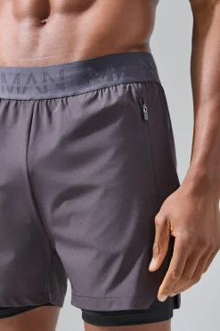 boohooMAN Man Active Extreme Split 3inch 2-in-1 Regular Fit Short | UK| Shorts
