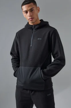 boohooMAN Man Active Fleece 1/4 Hoodie | UK| Coats & Jackets