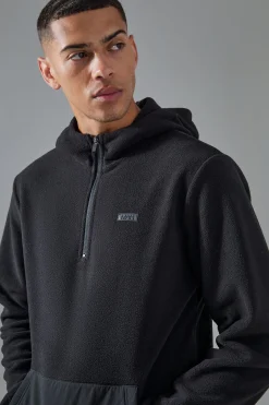 boohooMAN Man Active Fleece 1/4 Hoodie | UK| Coats & Jackets