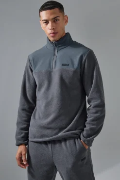 boohooMAN Man Active Fleece 1/4 Zip | UK| Coats & Jackets