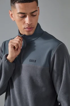boohooMAN Man Active Fleece 1/4 Zip | UK| Coats & Jackets