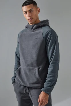 boohooMAN Man Active Fleece High Neck Hoodie | UK| Coats & Jackets