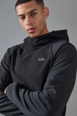 boohooMAN Man Active Fleece High Neck Hoodie | UK| Coats & Jackets