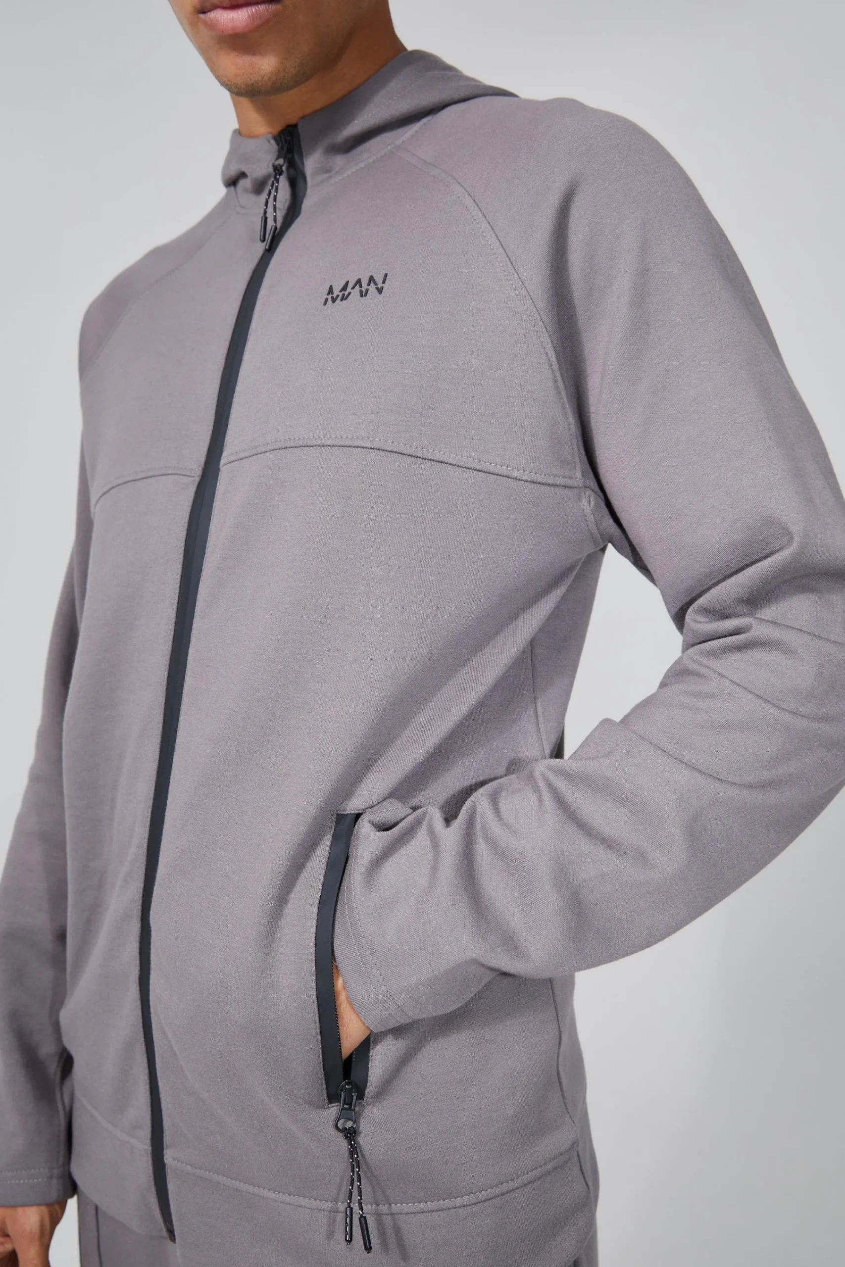 boohooMAN Man Active Fleece Regular Fit Zip Thru Hoodie | UK| Hoodies & Sweatshirts