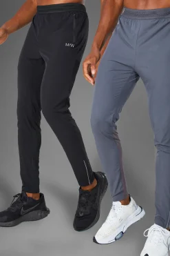 boohooMAN Man Active Gym 2 Pack Lightweight Tapered Jogger | UK| Trousers|Joggers