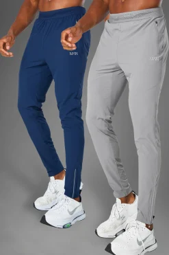 boohooMAN Man Active Gym 2 Pack Lightweight Tapered Jogger | UK| Trousers|Joggers