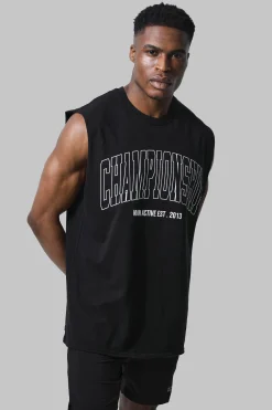 Man Active Gym Championship Regular Fit Tank | UK^boohooMAN Sale