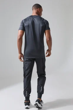 boohooMAN Man Active Gym Deep Rib Tech Tapered Cargo Pant | UK| Trousers|Joggers