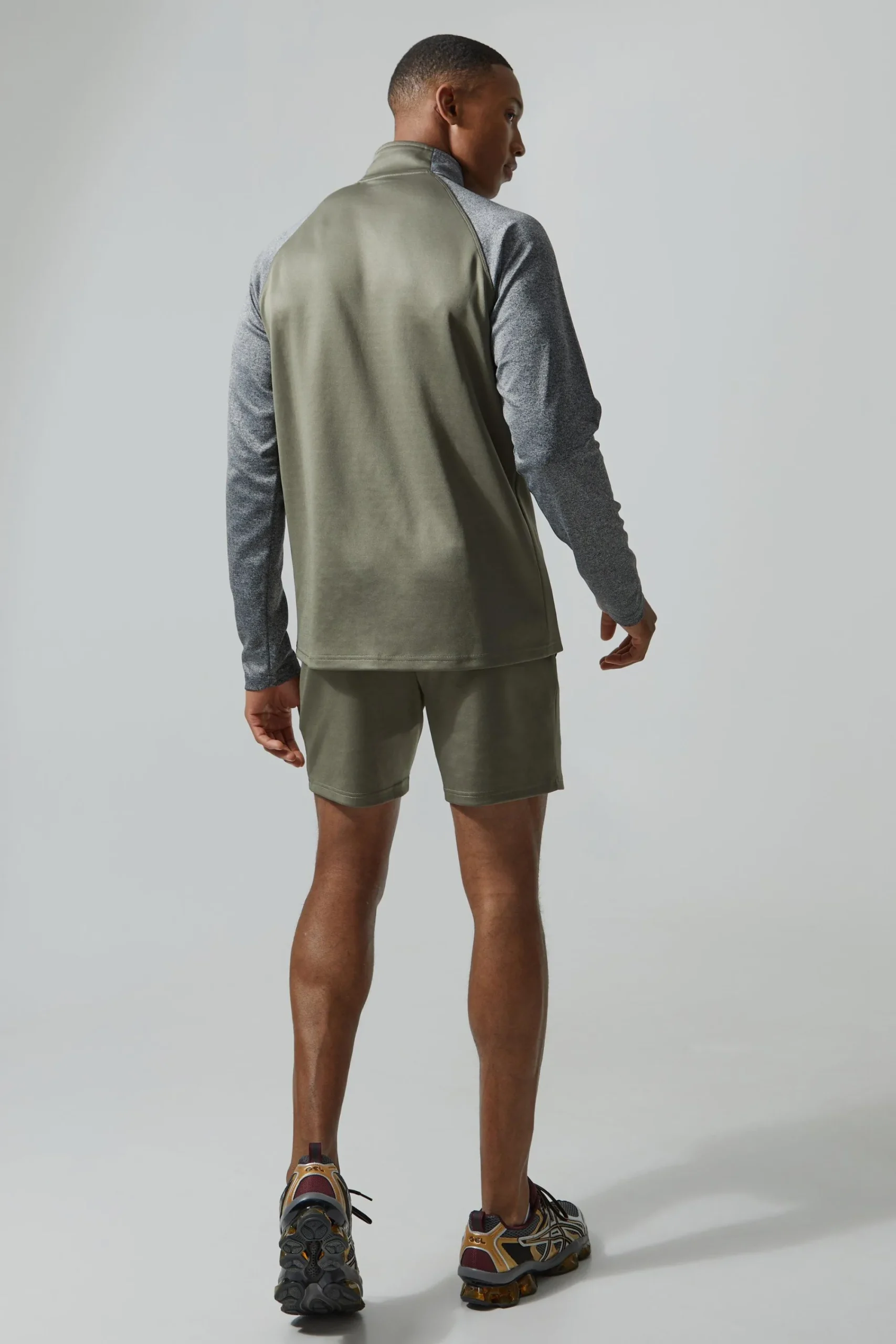 boohooMAN Man Active Gym Funnel Neck Short Set | UK| Tracksuits