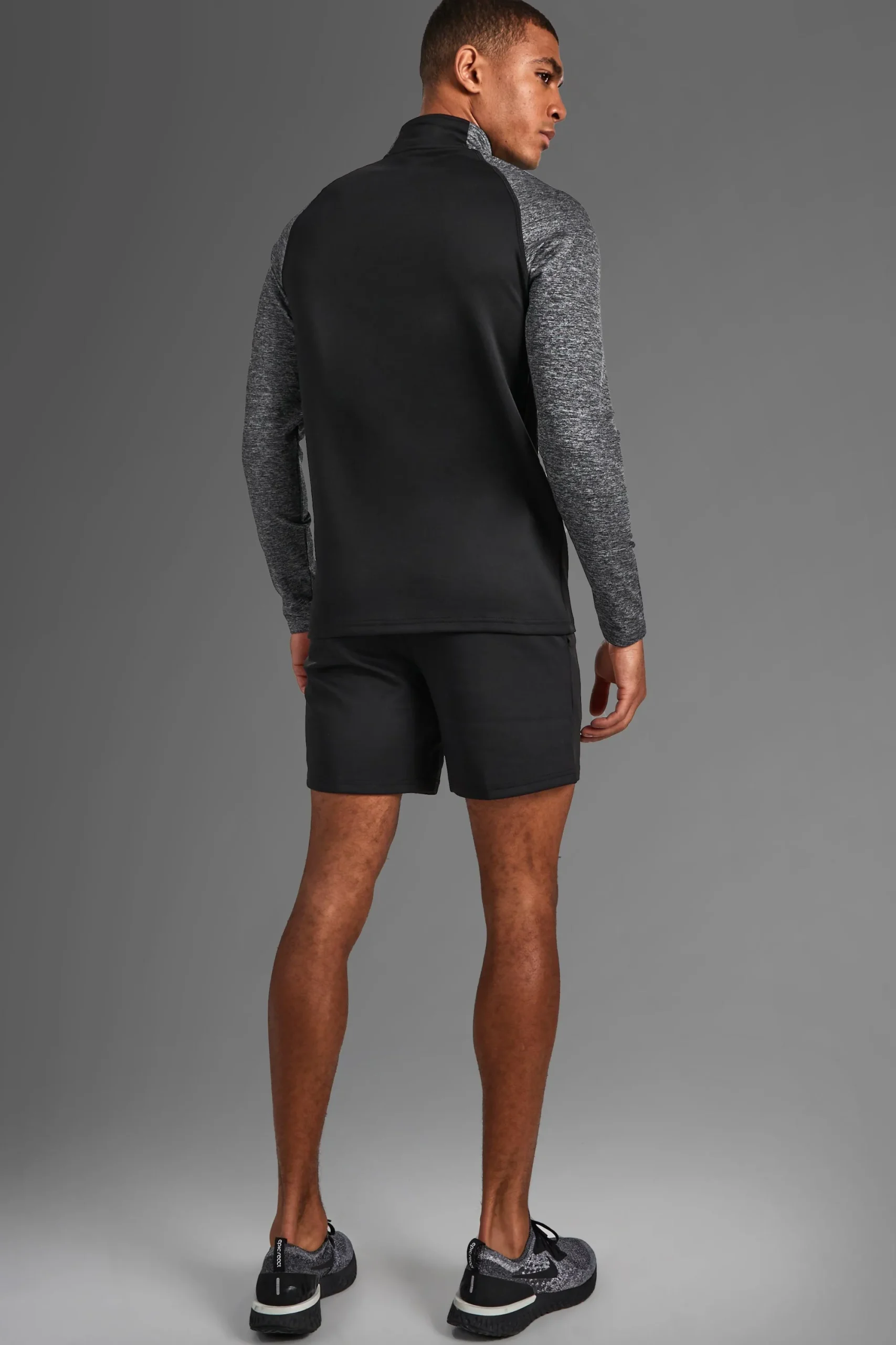 boohooMAN Man Active Gym Funnel Neck Short Set | UK| Tracksuits