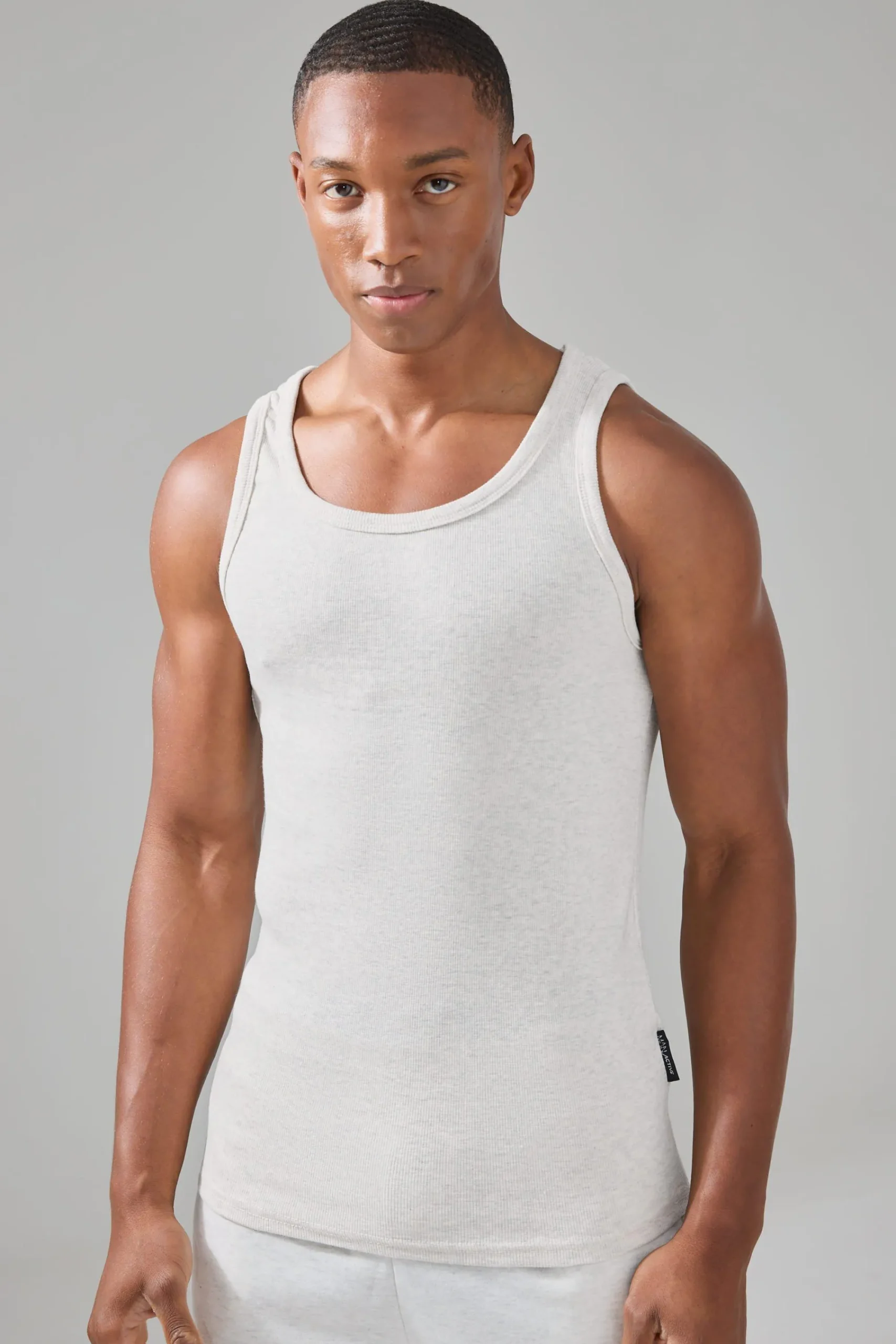 Man Active Gym Muscle Fit Ribbed Vest | UK^boohooMAN Discount