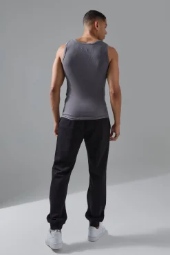 Man Active Gym Muscle Fit Ribbed Vest | UK^boohooMAN Discount