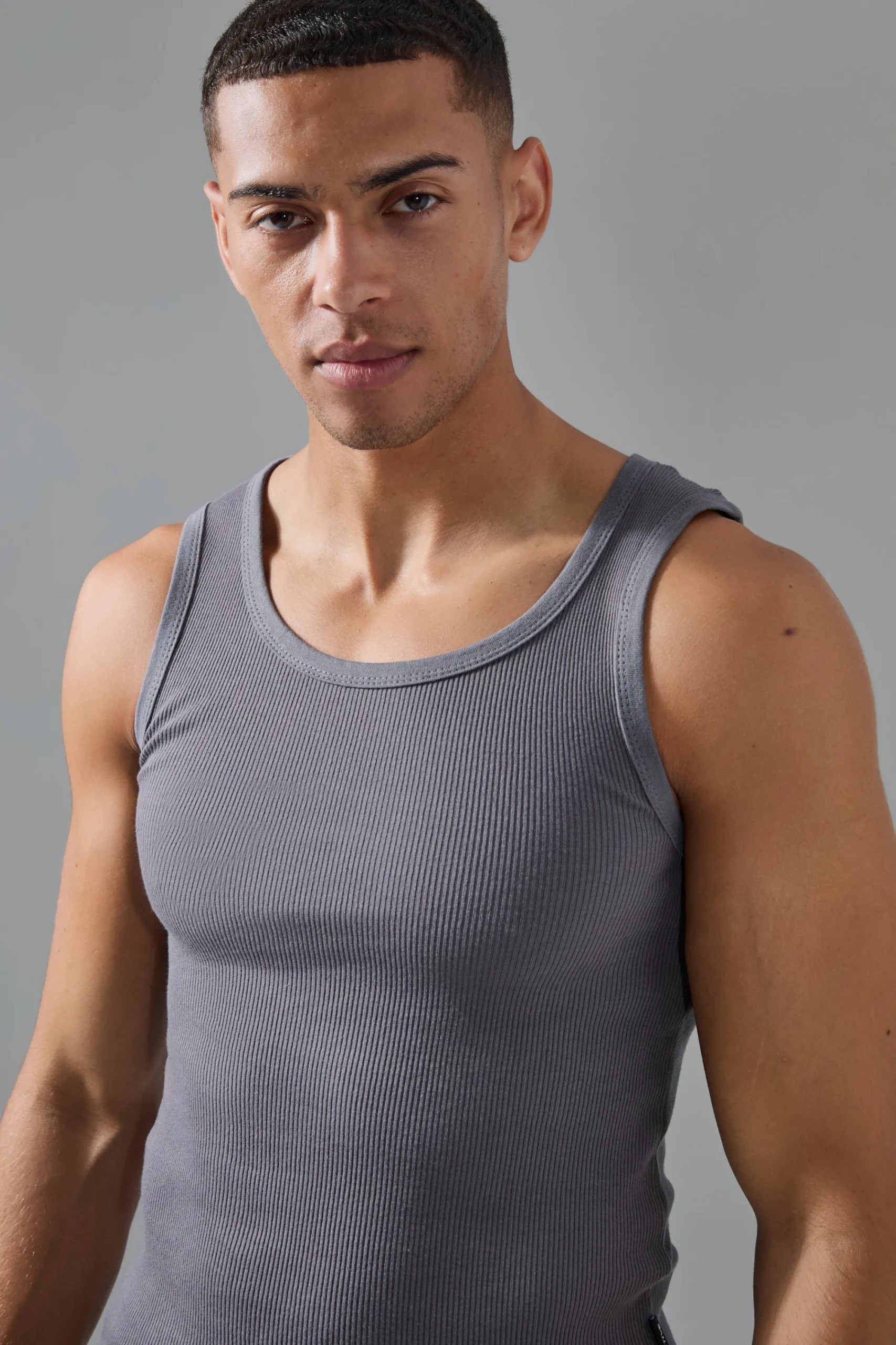 Man Active Gym Muscle Fit Ribbed Vest | UK^boohooMAN Discount