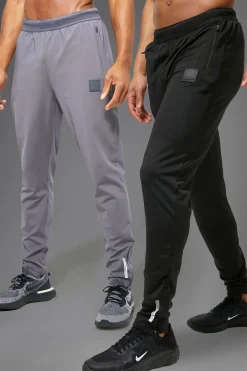 boohooMAN Man Active Gym Performance Jogger 2 Pack | UK| Trousers|Joggers