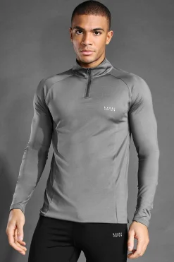 Man Active Gym Raglan Slim Fit 1/4 Funnel Top | UK^boohooMAN Discount