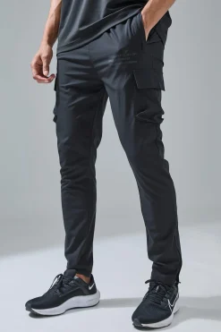 boohooMAN Man Active Gym Technical Tapered Cargo Jogger | UK| Joggers