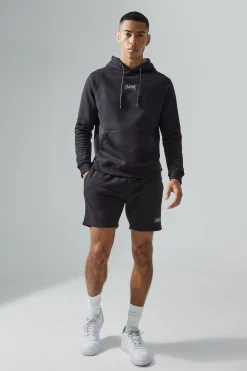 boohooMAN Man Active Gym Training Hoodie & Short Set | UK| Tracksuits