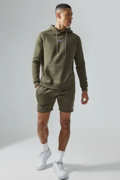 boohooMAN Man Active Gym Training Hoodie & Short Set | UK| Tracksuits