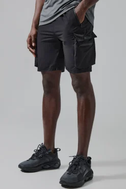 boohooMAN Man Active Lightweight 2 Pack 5inch Cargo Shorts | UK| Shorts