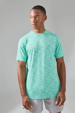 Man Active Lightweight Space Dye Marl Reg Fit T-shirt | UK^boohooMAN New