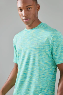 Man Active Lightweight Space Dye Marl Reg Fit T-shirt | UK^boohooMAN New