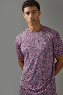 Man Active Lightweight Space Dye Marl Short Sleece T-shirt | UK^boohooMAN Discount