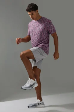 Man Active Lightweight Space Dye Marl Short Sleece T-shirt | UK^boohooMAN Discount