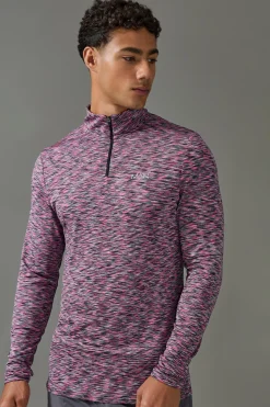 boohooMAN Man Active Lightweight Space Dye Marl 1/4 Zip Top | UK| Hoodies & Sweatshirts