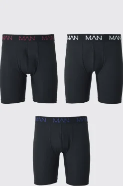 boohooMAN Man Active Long 7inch Performance Boxer 3pack | UK| Underwear & Socks|Underwear & Socks