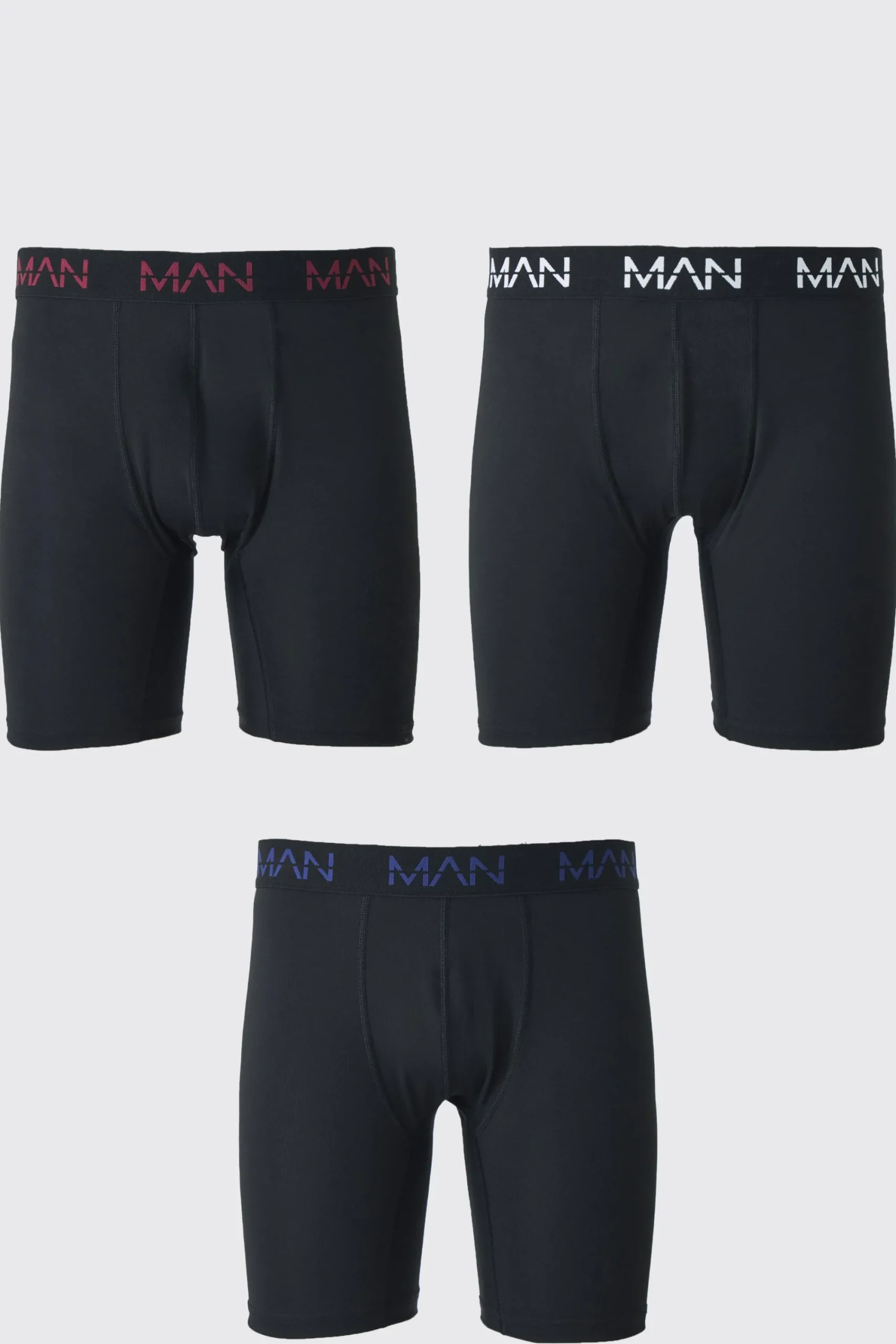boohooMAN Man Active Long 7inch Performance Boxer 3pack | UK| Underwear & Socks|Underwear & Socks