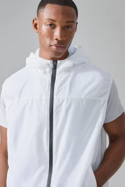 boohooMAN Man Active Mesh Lined Hooded Regular Fit Gilet | UK| Coats & Jackets