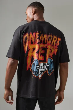 Man Active One More Rep Graphic Oversized T-shirt | UK^boohooMAN New
