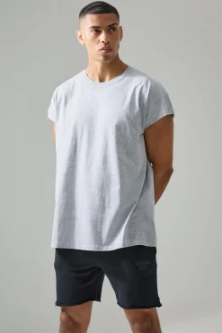 Man Active Oversized Bronx Barbell Cut Off T-shirt | UK^boohooMAN New
