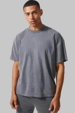Man Active Oversized Overdye Rep T-shirt | UK^boohooMAN Sale
