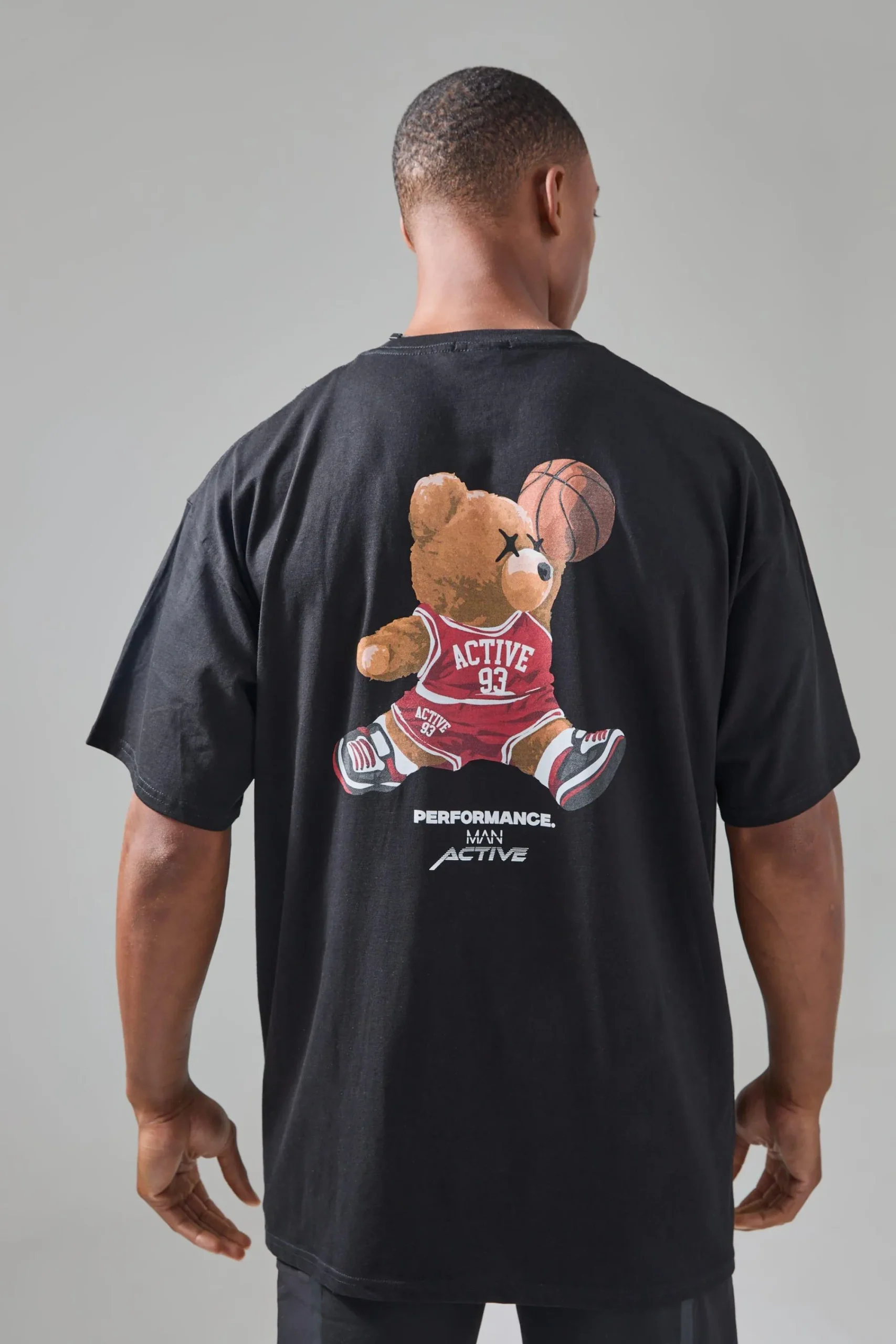 Man Active Oversized Teddy Basketballer Graphic T-shirt | UK^boohooMAN Sale