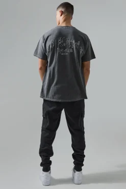 Man Active Oversized Wash La Lift Club T-shirt | UK^boohooMAN Sale