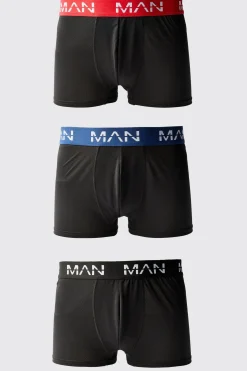 boohooMAN Man Active Performance 3 Pack Boxer Coloured Waistband | UK| Underwear & Socks|Underwear & Socks