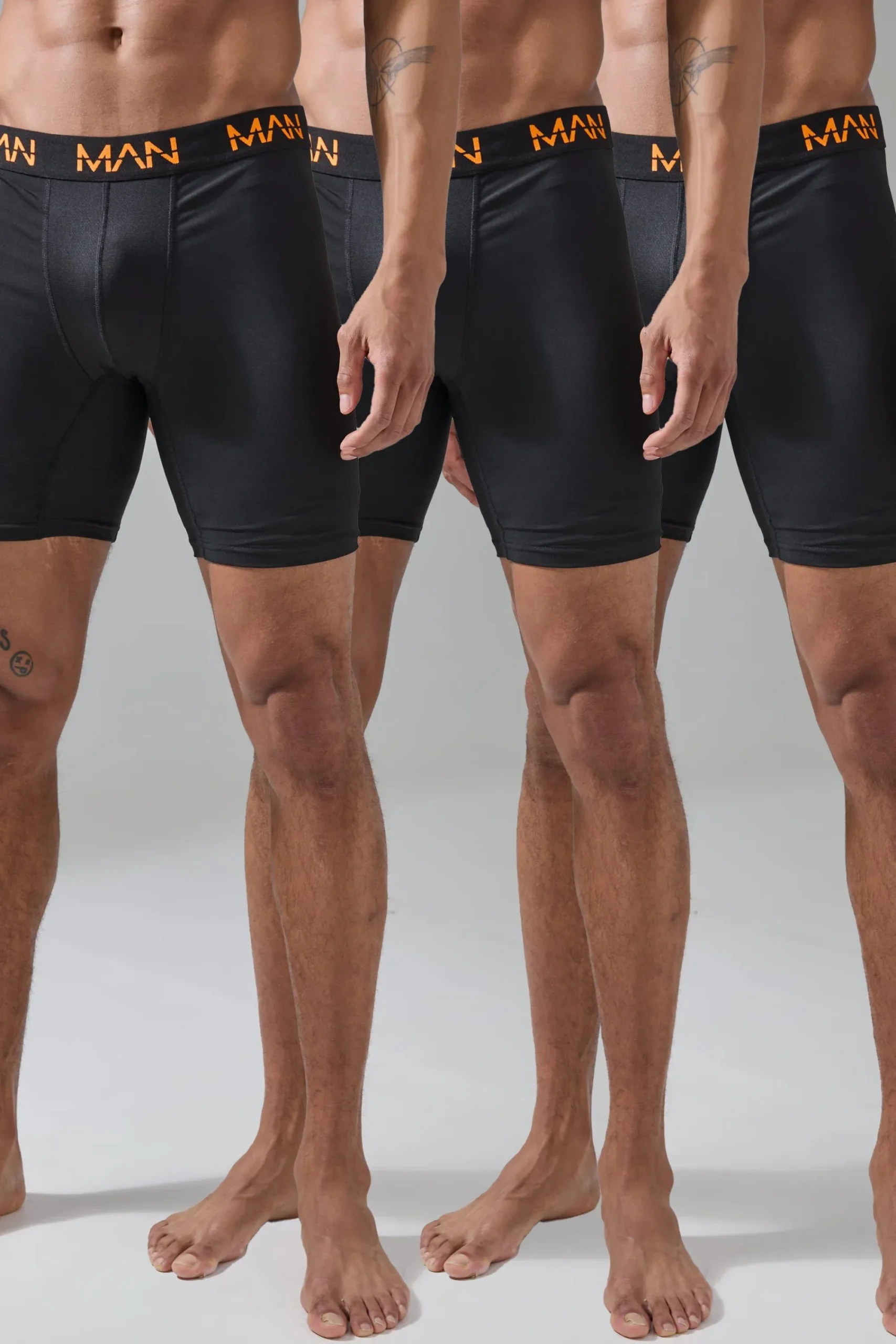 boohooMAN Man Active Performance 7inch Long 3 Pack Boxer Neon Logo | UK| Underwear & Socks|Underwear & Socks