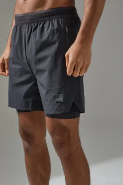 boohooMAN Man Active Performance 5inch 2in1 Shorts | UK| Shorts