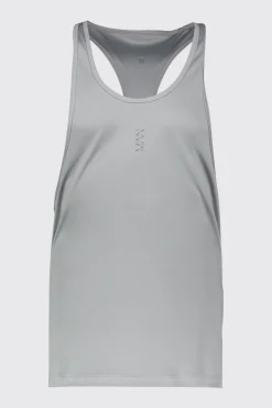 Man Active Poly Gym Regular Fit Racer Vest | UK^boohooMAN