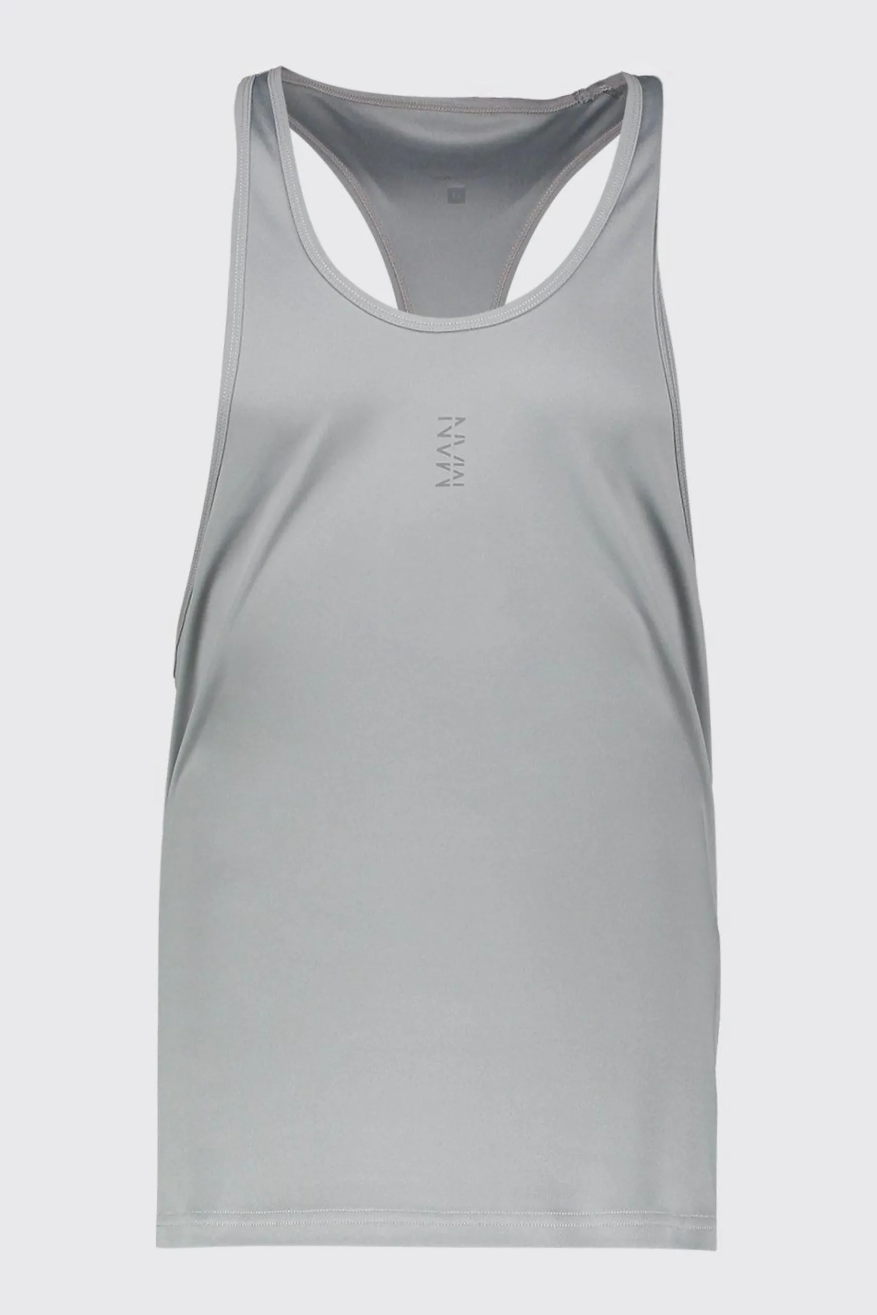 Man Active Poly Gym Regular Fit Racer Vest | UK^boohooMAN