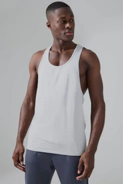 Man Active Poly Reg Fit Racer Vest | UK^boohooMAN New