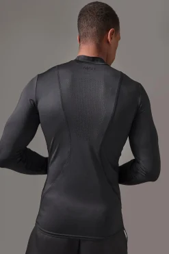Man Active Pro Long Sleeve High Neck Perforated Base Layer | UK^boohooMAN New