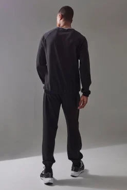 boohooMAN Man Active Pro Sweatshirt And Cuffed Jogger Tracksuit | UK| Tracksuits